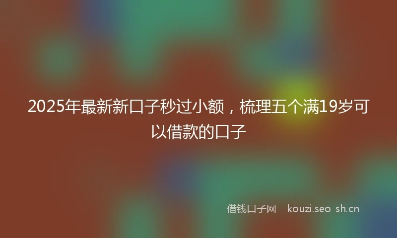 2025年最新新口子秒过小额，梳理五个满19岁可以借款的口子