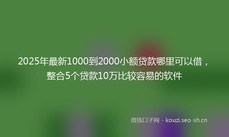 2025年最新1000到2000小额贷款哪里可以借，整合5个贷款10万比较容易的软件