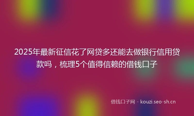 2025年最新征信花了网贷多还能去做银行信用贷款吗,梳理5个值得信赖的借钱口子