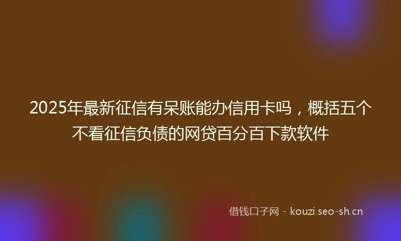 2025年最新征信有呆账能办信用卡吗，概括五个不看征信负债的网贷百分百下款软件