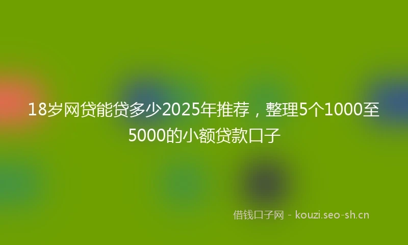 18岁网贷能贷多少2025年推荐，整理5个1000至5000的小额贷款口子