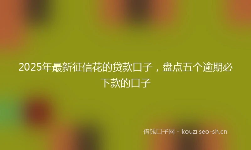 2025年最新征信花的贷款口子，盘点五个逾期必下款的口子