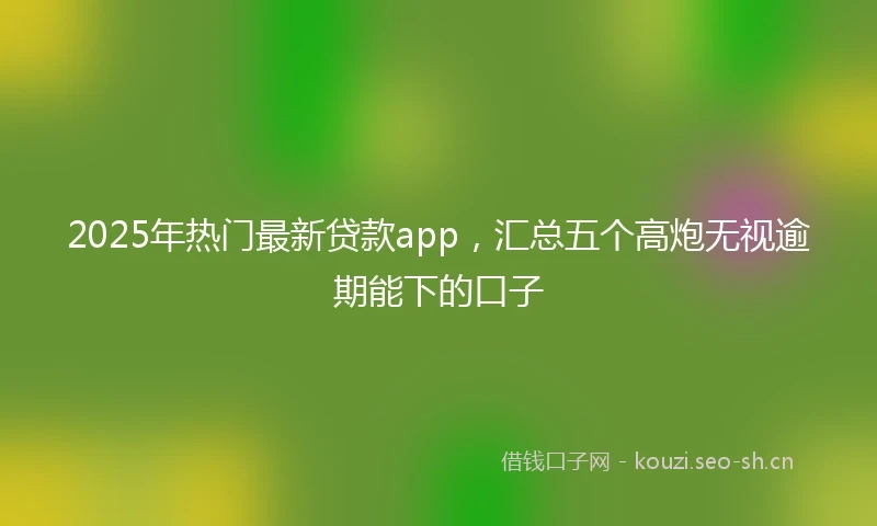 2025年热门最新贷款app，汇总五个高炮无视逾期能下的口子