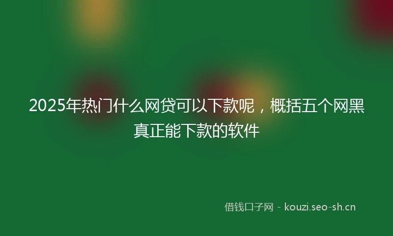 2025年热门什么网贷可以下款呢，概括五个网黑真正能下款的软件
