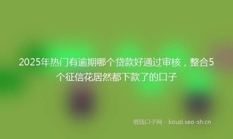 2025年热门有逾期哪个贷款好通过审核,整合5个征信花居然都下款了的口子