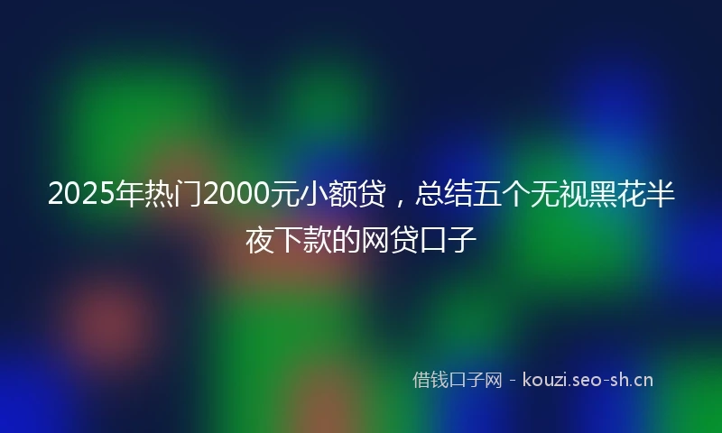 2025年热门2000元小额贷，总结五个无视黑花半夜下款的网贷口子