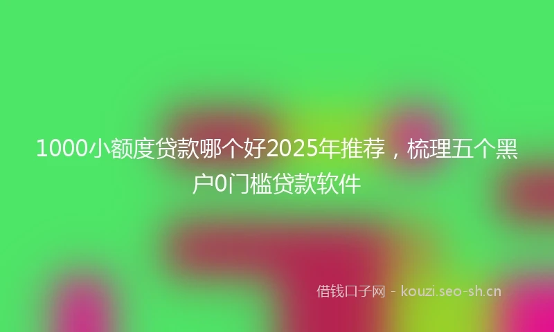 1000小额度贷款哪个好2025年推荐，梳理五个黑户0门槛贷款软件