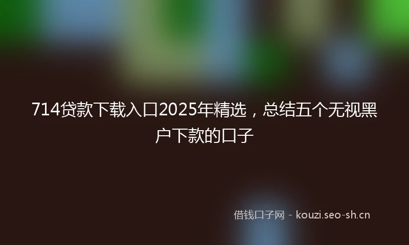 714贷款下载入口2025年精选，总结五个无视黑户下款的口子