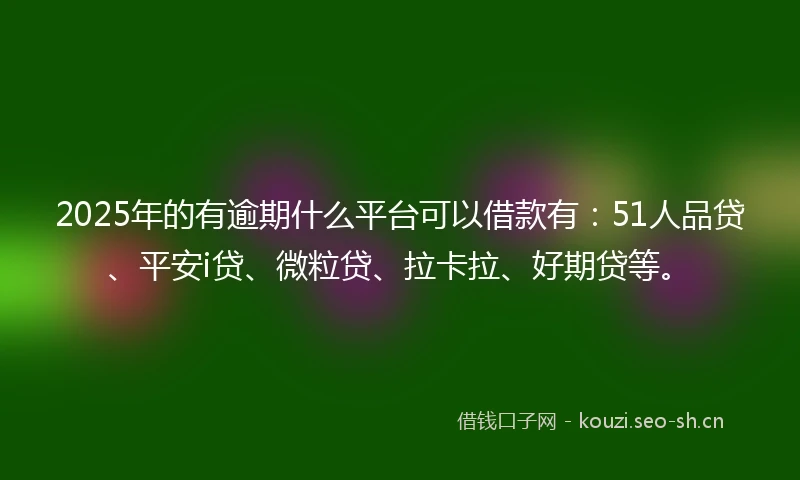 2025年的有逾期什么平台可以借款有：51人品贷、平安i贷、微粒贷、拉卡拉、好期贷等。