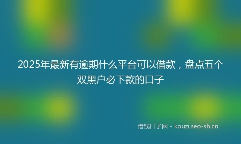 2025年最新有逾期什么平台可以借款，盘点五个双黑户必下款的口子