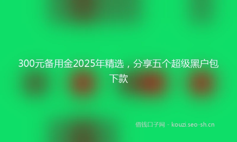 300元备用金2025年精选，分享五个超级黑户包下款