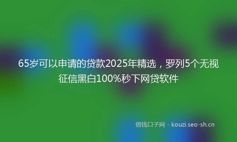 65岁可以申请的贷款2025年精选，罗列5个无视征信黑白100%秒下网贷软件