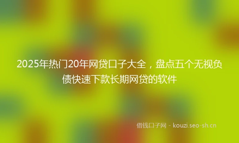 2025年热门20年网贷口子大全，盘点五个无视负债快速下款长期网贷的软件