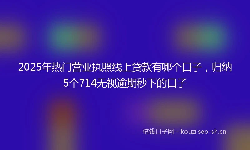 2025年热门营业执照线上贷款有哪个口子，归纳5个714无视逾期秒下的口子