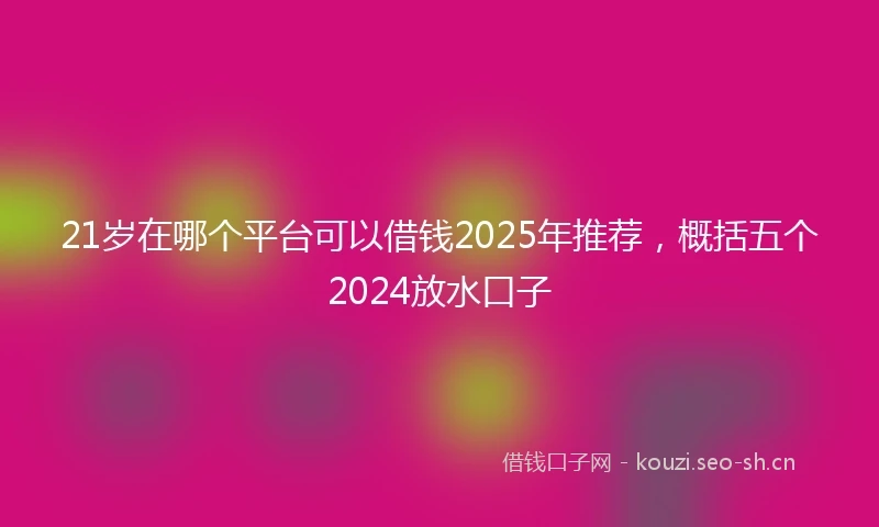 21岁在哪个平台可以借钱2025年推荐，概括五个2024放水口子