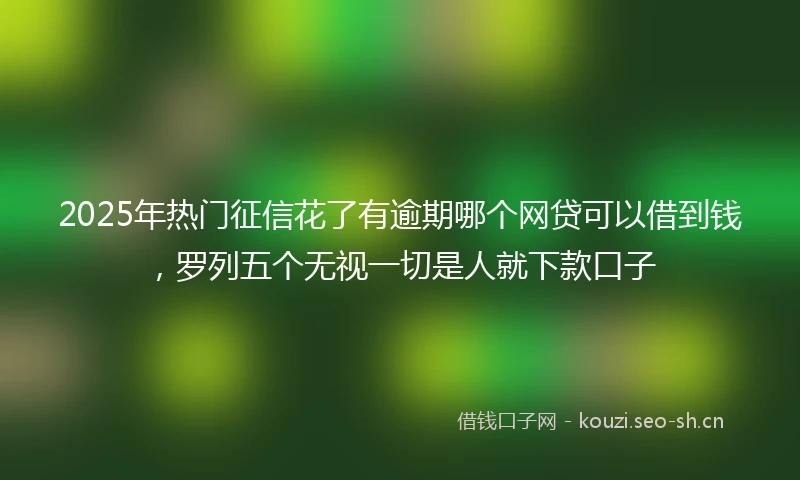 2025年热门征信花了有逾期哪个网贷可以借到钱,罗列五个无视一切是人就下款口子