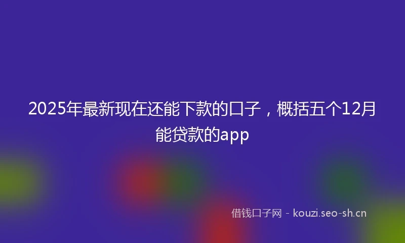 2025年最新现在还能下款的口子，概括五个12月能贷款的app