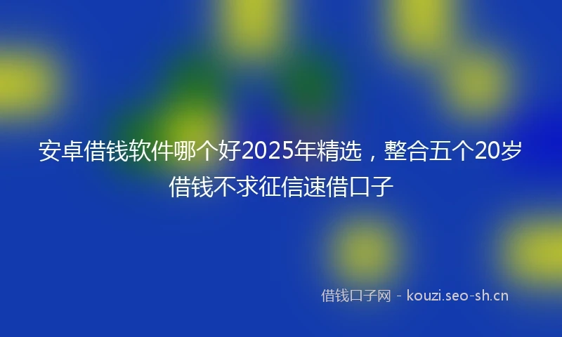 安卓借钱软件哪个好2025年精选，整合五个20岁借钱不求征信速借口子