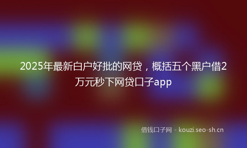 2025年最新白户好批的网贷,概括五个黑户借2万元秒下网贷口子app