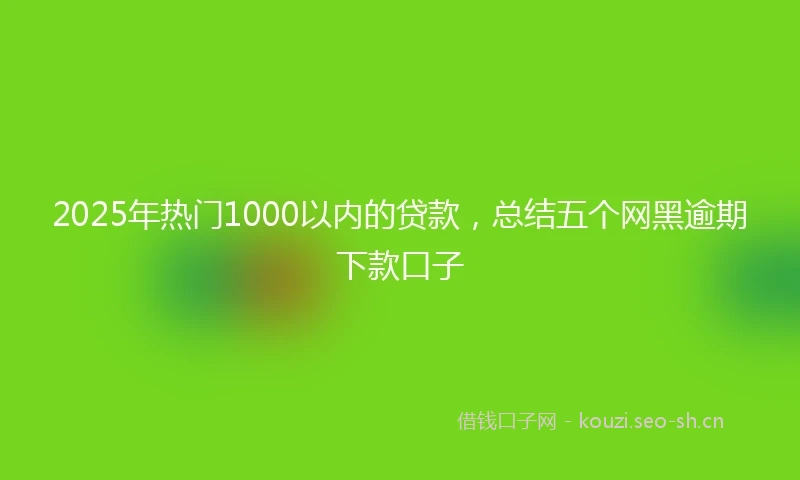 2025年热门1000以内的贷款,总结五个网黑逾期下款口子