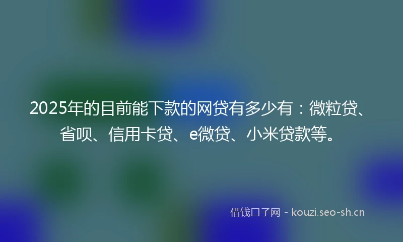2025年的目前能下款的网贷有多少有：微粒贷、省呗、信用卡贷、e微贷、小米贷款等。