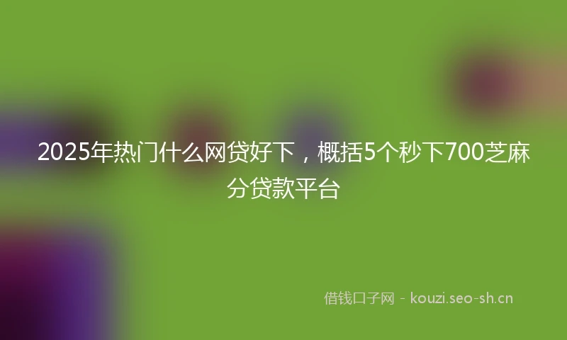 2025年热门什么网贷好下，概括5个秒下700芝麻分贷款平台