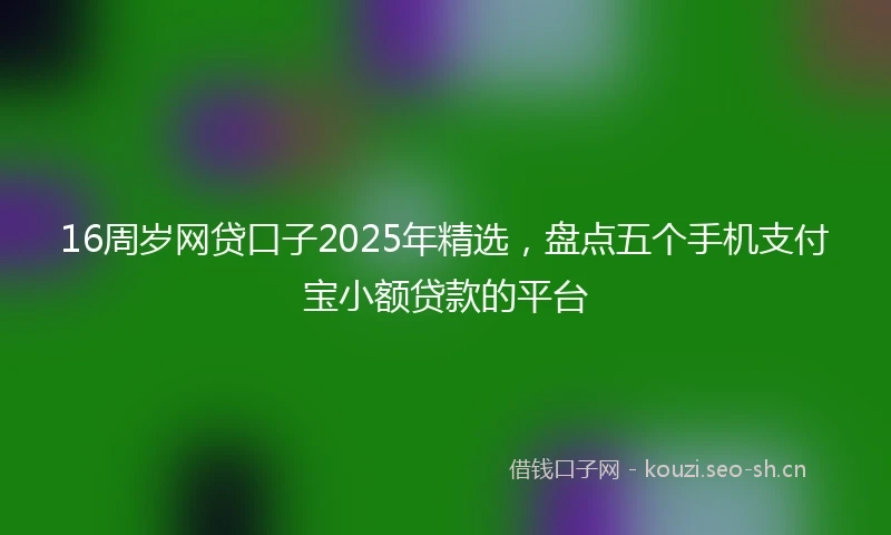 16周岁网贷口子2025年精选，盘点五个手机支付宝小额贷款的平台