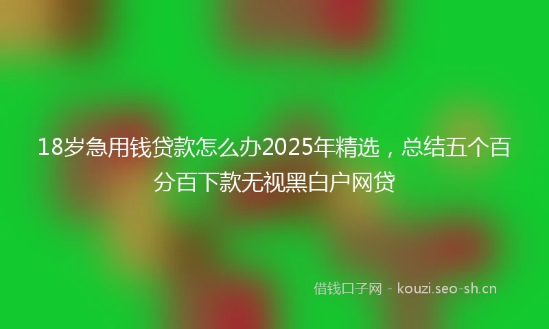18岁急用钱贷款怎么办2025年精选，总结五个百分百下款无视黑白户网贷