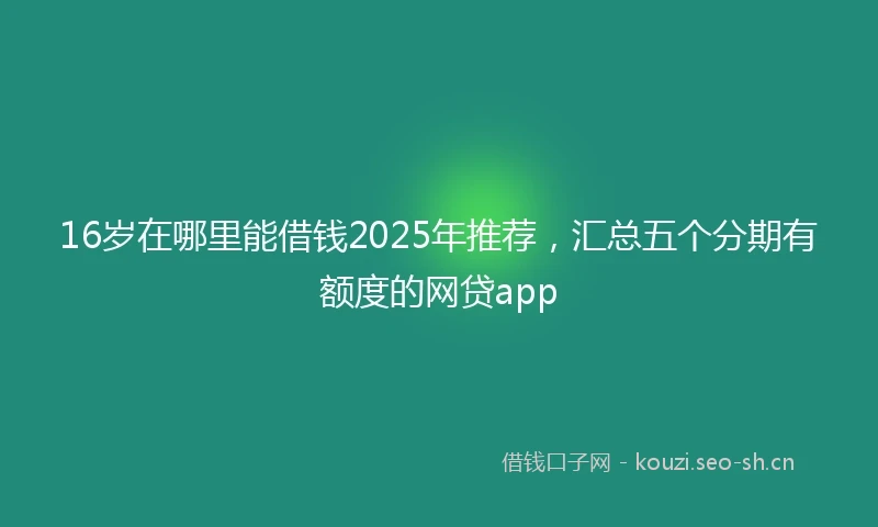16岁在哪里能借钱2025年推荐，汇总五个分期有额度的网贷app