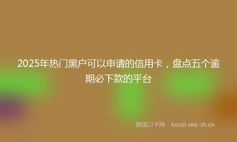 2025年热门黑户可以申请的信用卡，盘点五个逾期必下款的平台