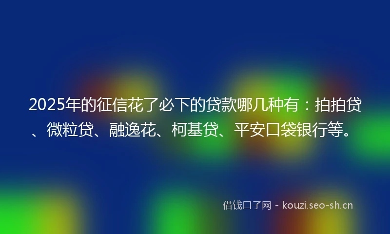 2025年的征信花了必下的贷款哪几种有：拍拍贷、微粒贷、融逸花、柯基贷、平安口袋银行等。