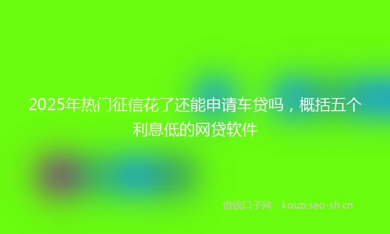 2025年热门征信花了还能申请车贷吗，概括五个利息低的网贷软件