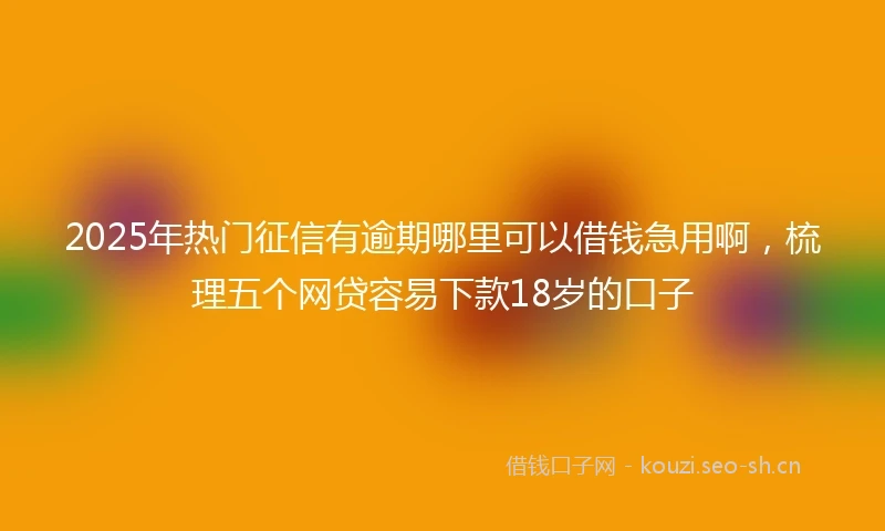 2025年热门征信有逾期哪里可以借钱急用啊，梳理五个网贷容易下款18岁的口子