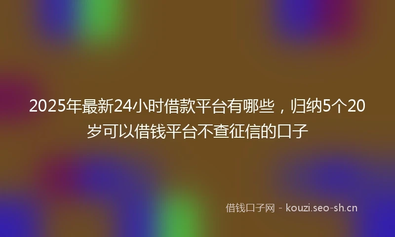 2025年最新24小时借款平台有哪些，归纳5个20岁可以借钱平台不查征信的口子