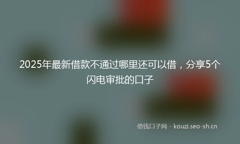 2025年最新借款不通过哪里还可以借，分享5个闪电审批的口子