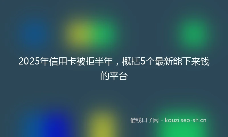 2025年信用卡被拒半年，概括5个最新能下来钱的平台