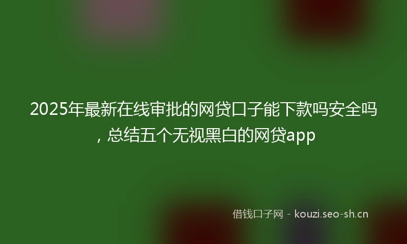 2025年最新在线审批的网贷口子能下款吗安全吗，总结五个无视黑白的网贷app