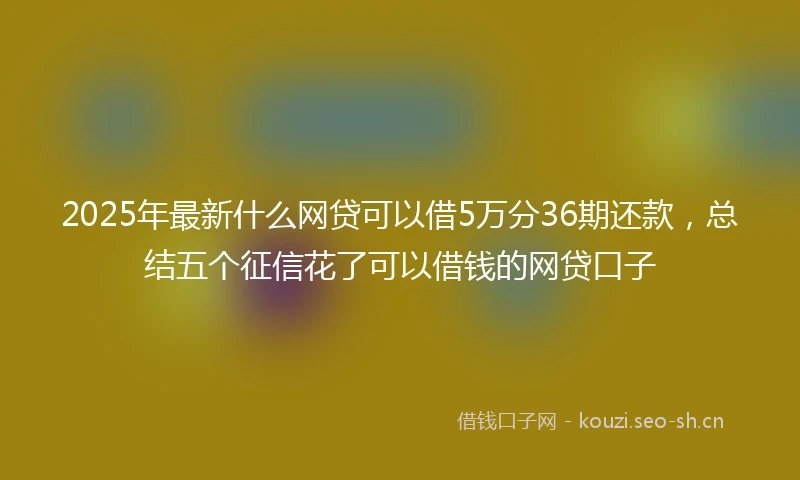 2025年最新什么网贷可以借5万分36期还款，总结五个征信花了可以借钱的网贷口子