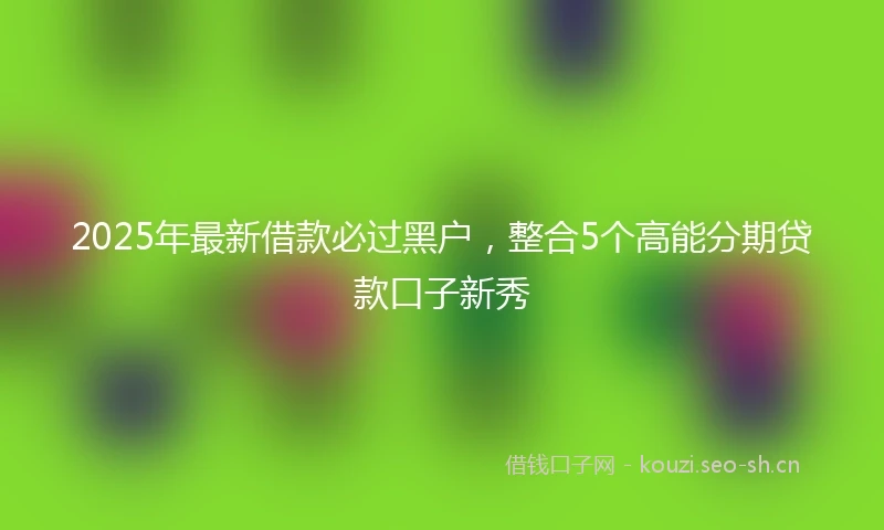 2025年最新借款必过黑户，整合5个高能分期贷款口子新秀