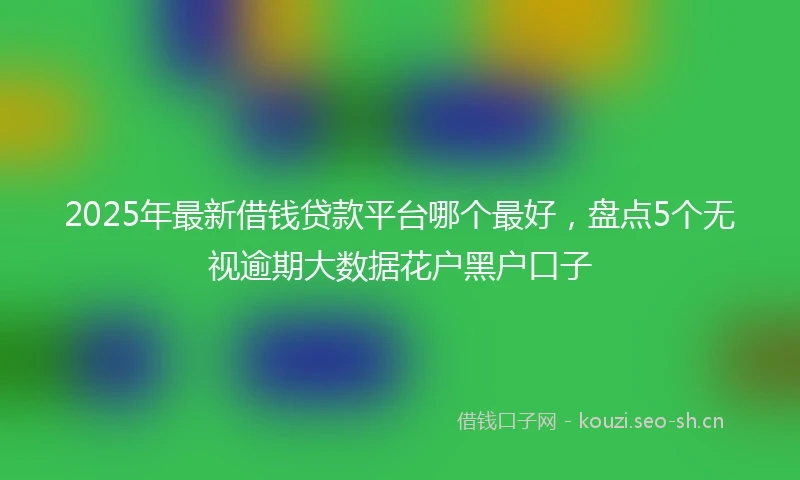 2025年最新借钱贷款平台哪个最好，盘点5个无视逾期大数据花户黑户口子
