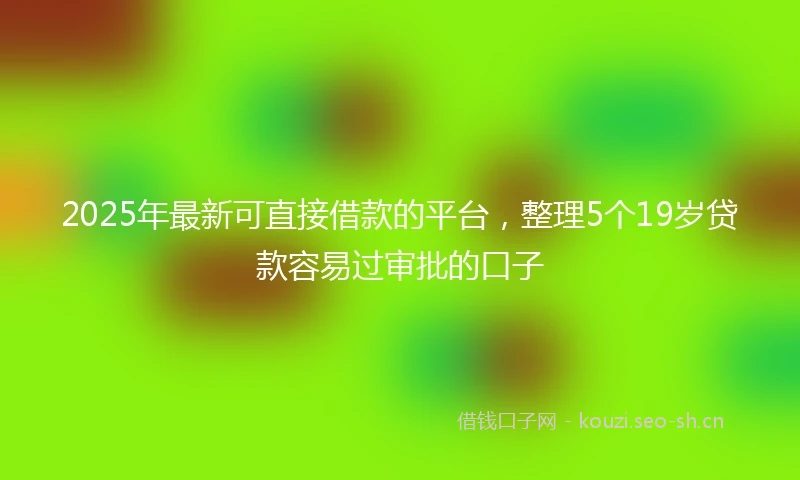2025年最新可直接借款的平台，整理5个19岁贷款容易过审批的口子