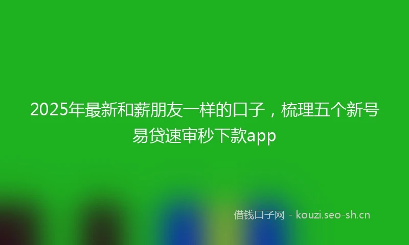 2025年最新和薪朋友一样的口子，梳理五个新号易贷速审秒下款app