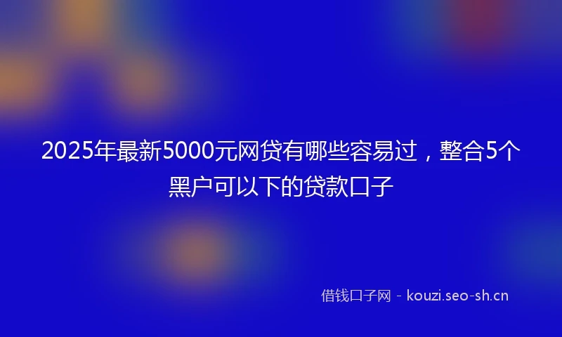 2025年最新5000元网贷有哪些容易过，整合5个黑户可以下的贷款口子