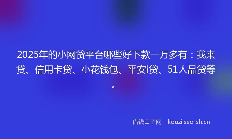 2025年的小网贷平台哪些好下款一万多有：我来贷、信用卡贷、小花钱包、平安i贷、51人品贷等。