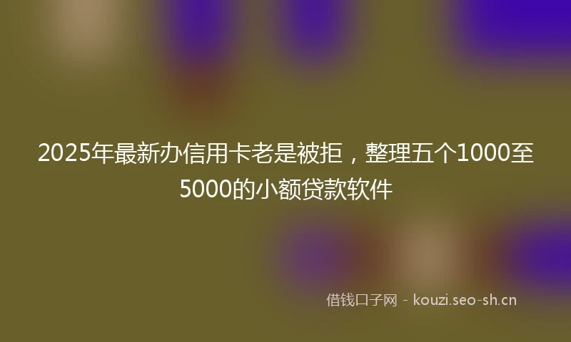 2025年最新办信用卡老是被拒，整理五个1000至5000的小额贷款软件