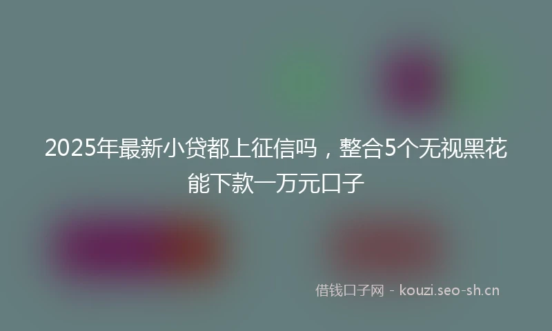 2025年最新小贷都上征信吗，整合5个无视黑花能下款一万元口子