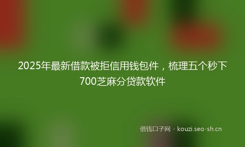 2025年最新借款被拒信用钱包件，梳理五个秒下700芝麻分贷款软件