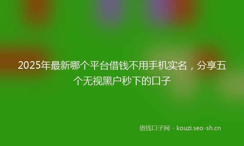 2025年最新哪个平台借钱不用手机实名，分享五个无视黑户秒下的口子