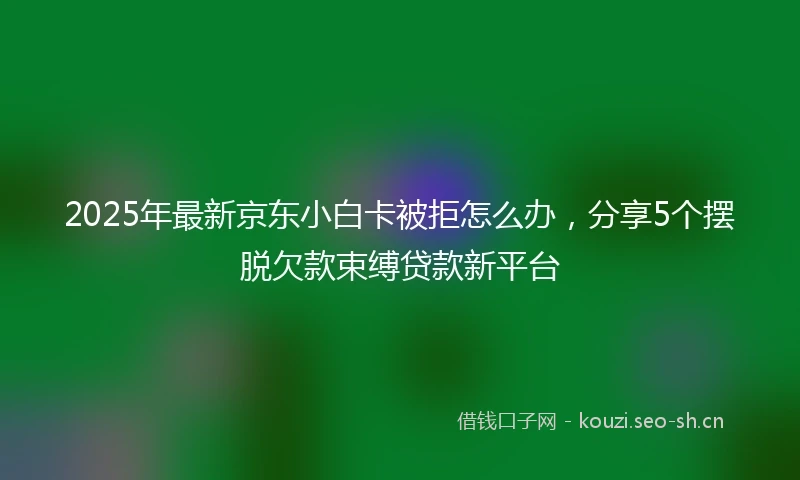 2025年最新京东小白卡被拒怎么办，分享5个摆脱欠款束缚贷款新平台