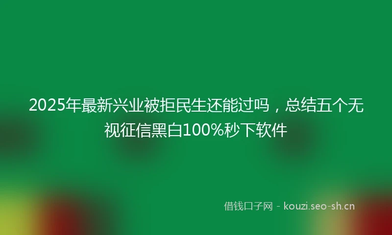 2025年最新兴业被拒民生还能过吗，总结五个无视征信黑白100%秒下软件